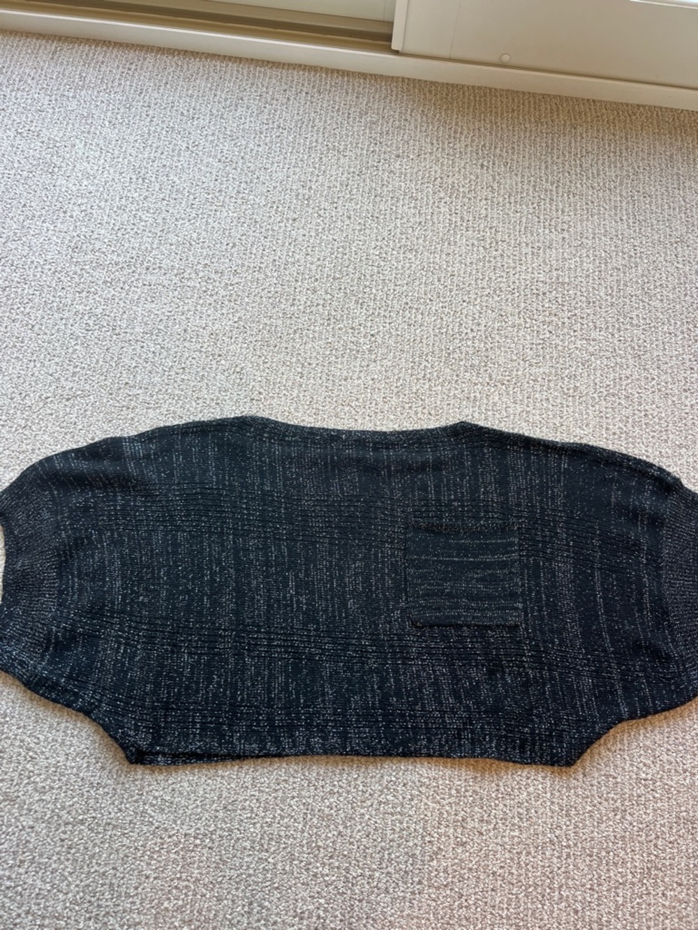 BCBGMaxAzria Black with metalic/silver Fleck Knit Top - Picture 3 of 4